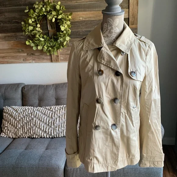 Lacoste Women’s Short Trench Coat size 36 - Picture 1 of 8